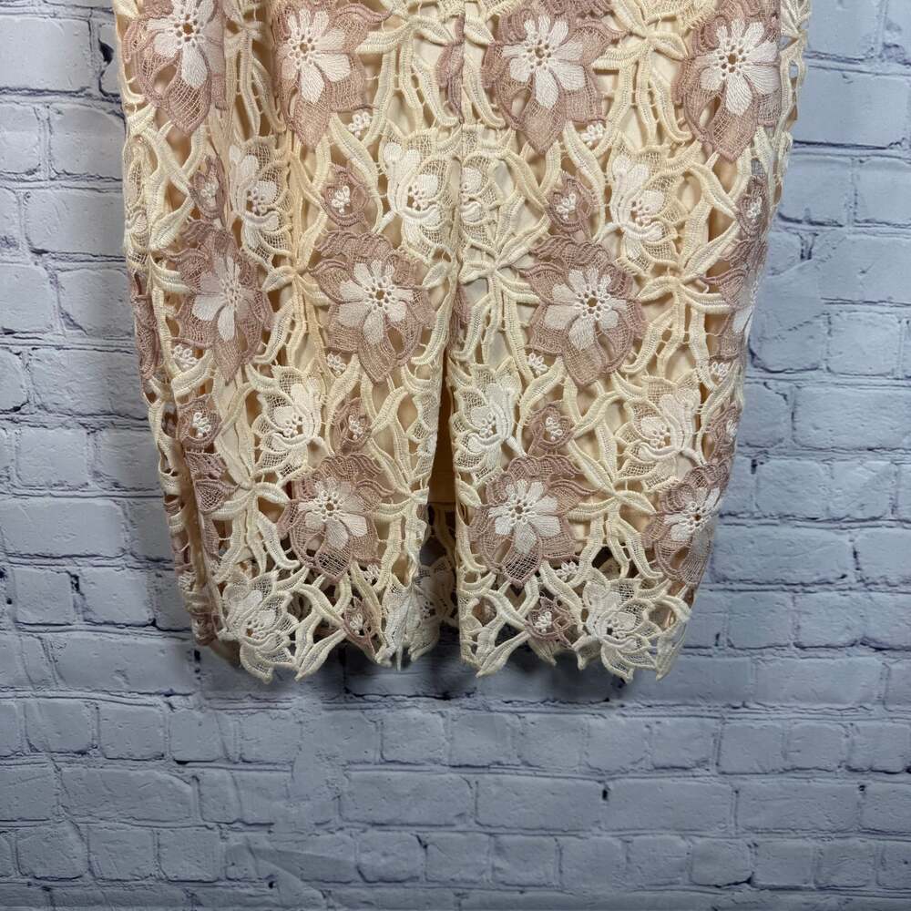 ANTONIO MELANI ivory and pink lace Skirt Size 14 - Picture 4 of 8